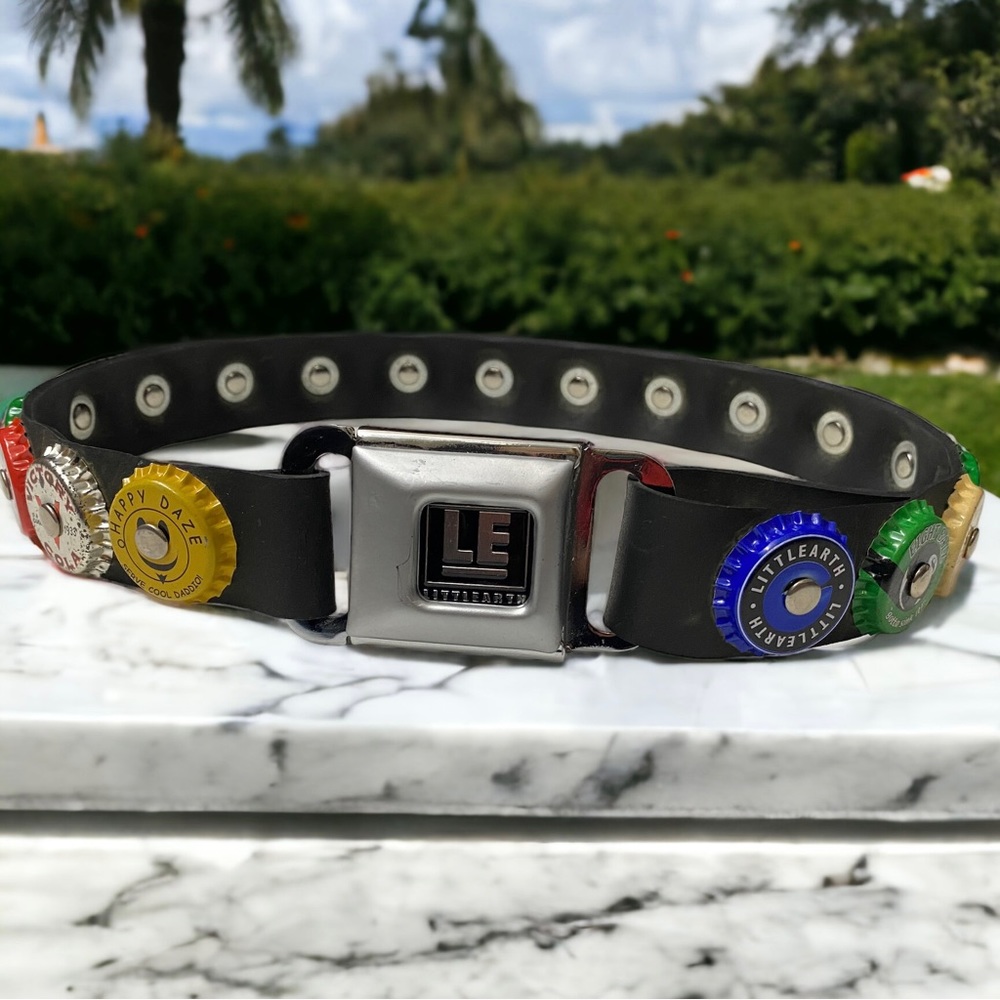 SOLD VTG 90s Little Earth Bottle Cap Waist Belt 🔥🦠👽 - Picture 4 of 14